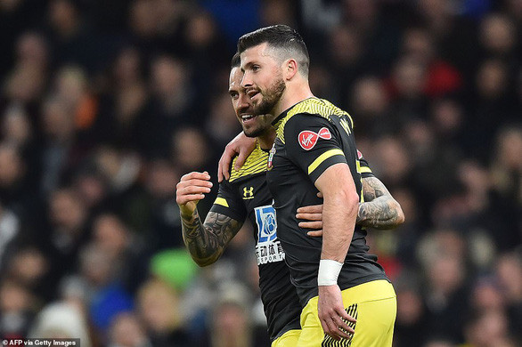  Niềm vui của các cầu thủ Southampton sau khi gỡ hòa 1-1 - Ảnh: GETTY IMAGES