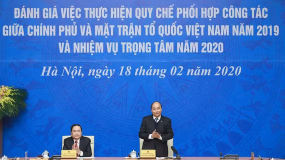 Cuộc làm việc giữa Chính phủ và Ủy ban Trung ương MTTQ Việt Nam chiều 18-2