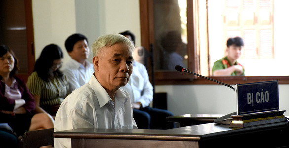 Ông Lê Văn Phước tại phiên tòa xử ông và 3 thuộc cấp phạm tội tham ô - Ảnh: DUY THANH