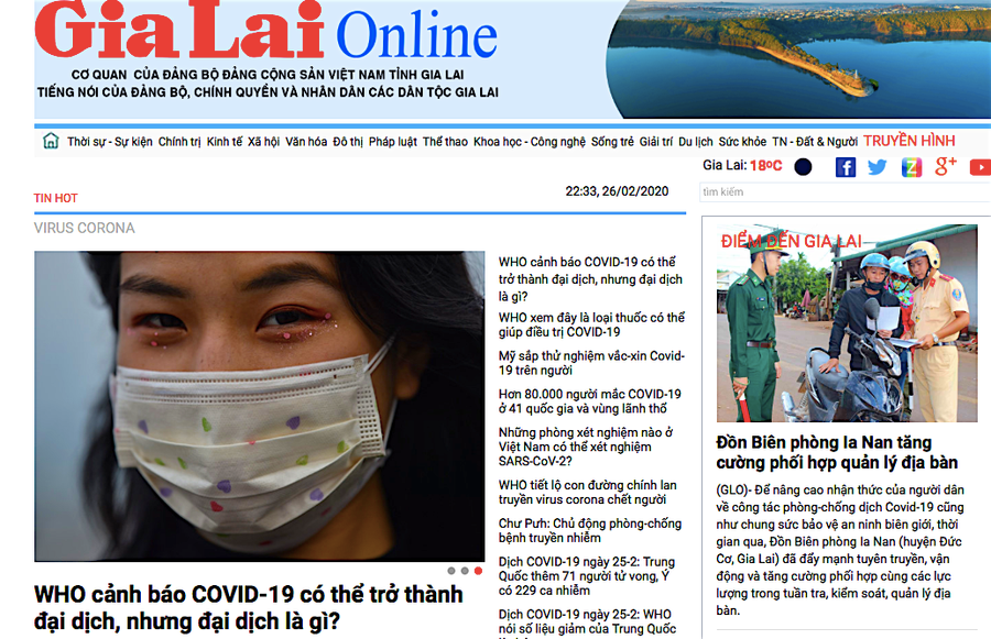 Chuyên mục thông tin, tuyên truyền về dịch bệnh Covid-19 trên Báo Gia Lai điện tử. Ảnh: Mộc Trà