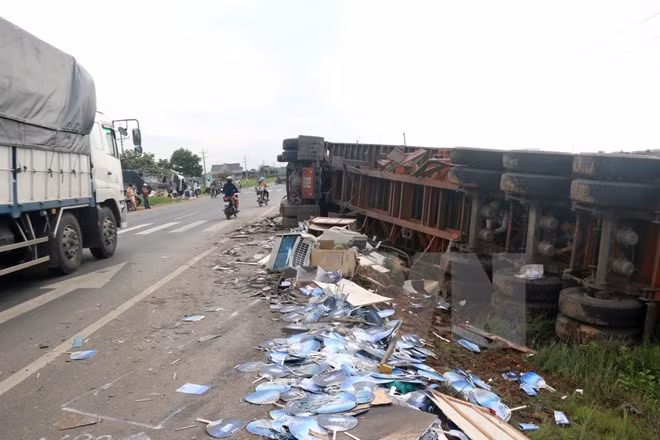 Hiện trường vụ tai nạn.