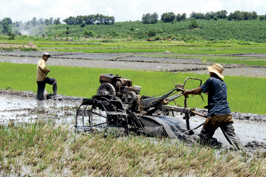 Nông dân làm đất chuẩn bị sản xuất vụ mùa. Ảnh: K.N.B Nông dân làm đất chuẩn bị sản xuất vụ mùa. Ảnh: K.N.B