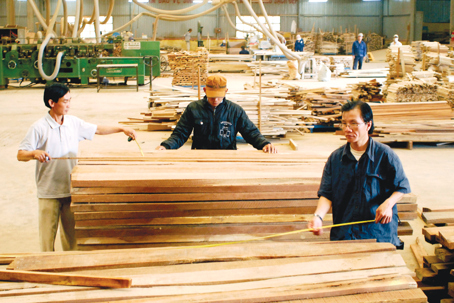 Công nhân làm việc tại một doanh nghiệp gỗ trên địa bàn tỉnh. Ảnh: Đ.T Công nhân làm việc tại một doanh nghiệp gỗ trên địa bàn tỉnh. Ảnh: Đ.T