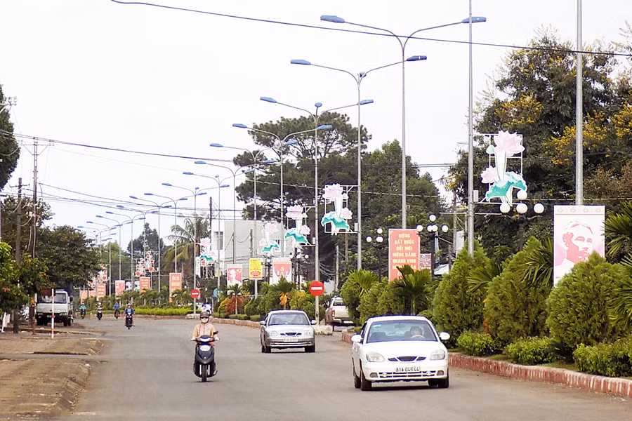 Trung tâm thị trấn Ia Kha (huyện Ia Grai). Ảnh: T.N