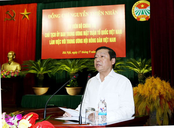 Chủ tịch Hội Nông dân Việt Nam Lại Xuân Môn phát biểu