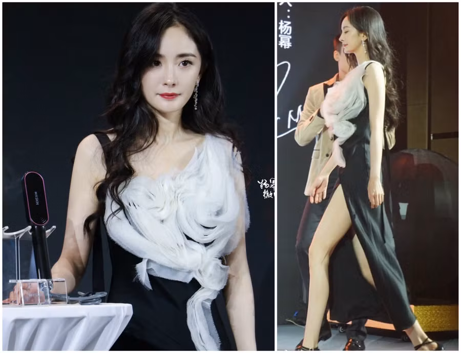 "Nữ hoàng cổ trang Trung Quốc" từng lựa chọn kiểu váy xẻ cao "bất tận" ngoài đời. Nhiều người cho rằng sau khi "đường ai nấy đi" với Lưu Khải Uy thì nhan sắc và gu thời trang của Dương Mịch ngày càng thăng hạng.