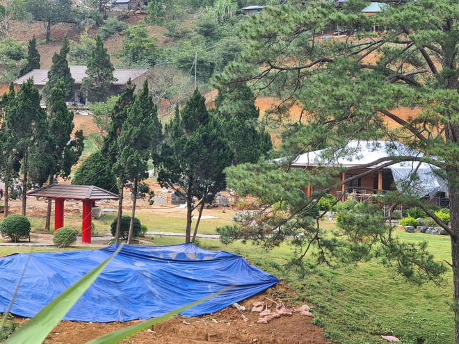 Công trình Làng nghề Bonsai Đarahoa xây dựng trái phép trên đất rừng lấn chiếm ẢNH: LÂM VIÊN