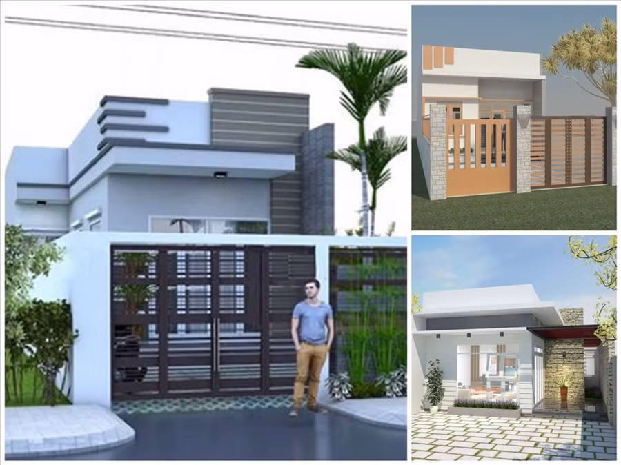 Mẫu nhà cấp 4 gác lửng mái bằng với thiết kế vuông vức đơn giản hiện đại với hình khối khỏe khoắn tiết kiệm thời gian thiết kế lẫn thi công. Ảnh minh họa: Phương Duy