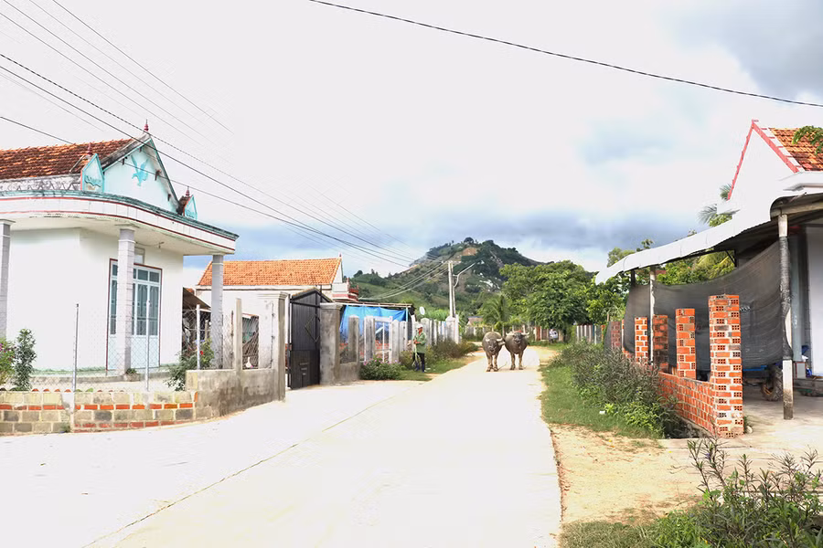 Các tuyến đường nội làng Kdâu, xã Kông Lơng Khơng, huyện Kbang được đầu tư bê tông hóa. Ảnh: Ngọc Minh
