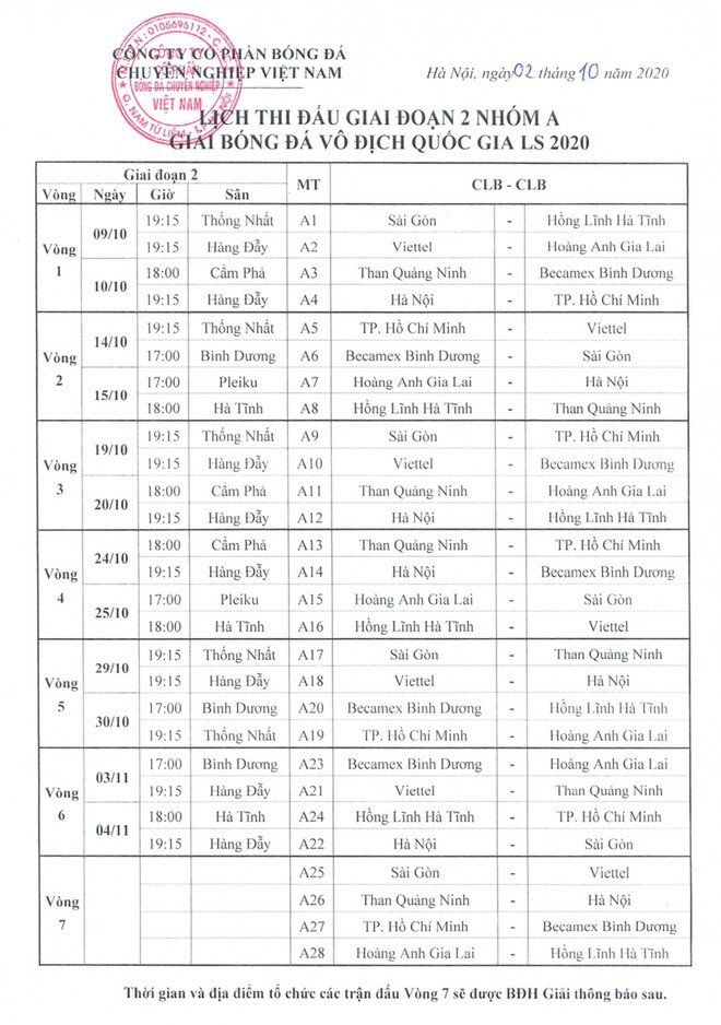 Lượt trận cuối để trống thời gian