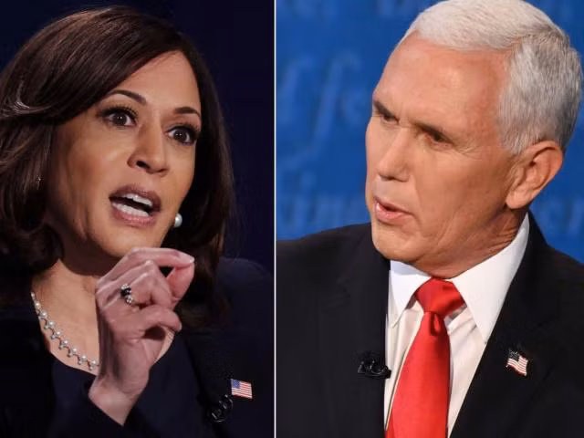 Ứng viên phó tổng thống Mỹ Kamala Harris tranh luận với Phó Tổng thống Mỹ Mike Pence.