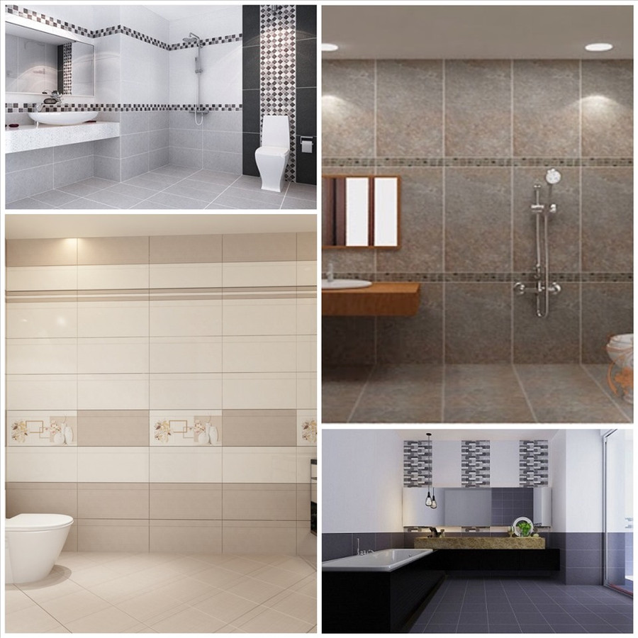 Kích thước gạch ảnh có vai trò quan trọng trong thiết kế phòng tắm. Đồ họa: Đức Mạnh