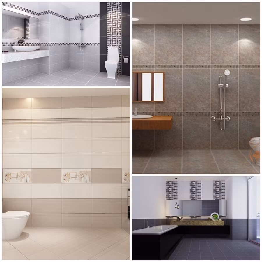 Kích thước gạch ảnh có vai trò quan trọng trong thiết kế phòng tắm. Đồ họa: Đức Mạnh