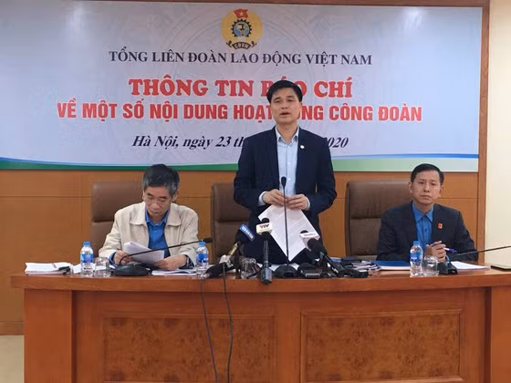 Tổng Liên đoàn Lao động Việt Nam gặp báo chí thông báo về việc cách chức ông Lê Vinh Danh