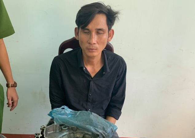 Đối tượng Huỳnh Thiện Mỹ tại cơ quan công an