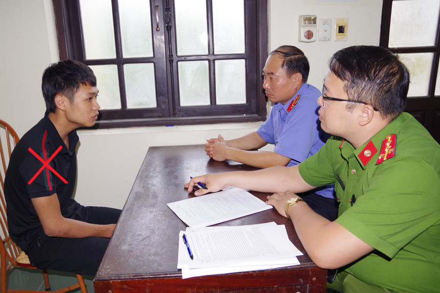 Đăng tại cơ quan điều tra. Ảnh: CA Hà Nam Đăng tại cơ quan điều tra. Ảnh: CA Hà Nam