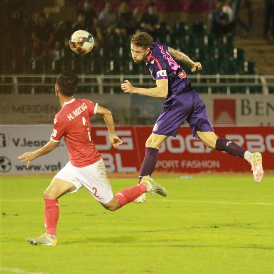 Tiền đạo Geovane góp công lớn vào chiến thắng của đội Sài Gòn. Ảnh: Thanh Vũ.