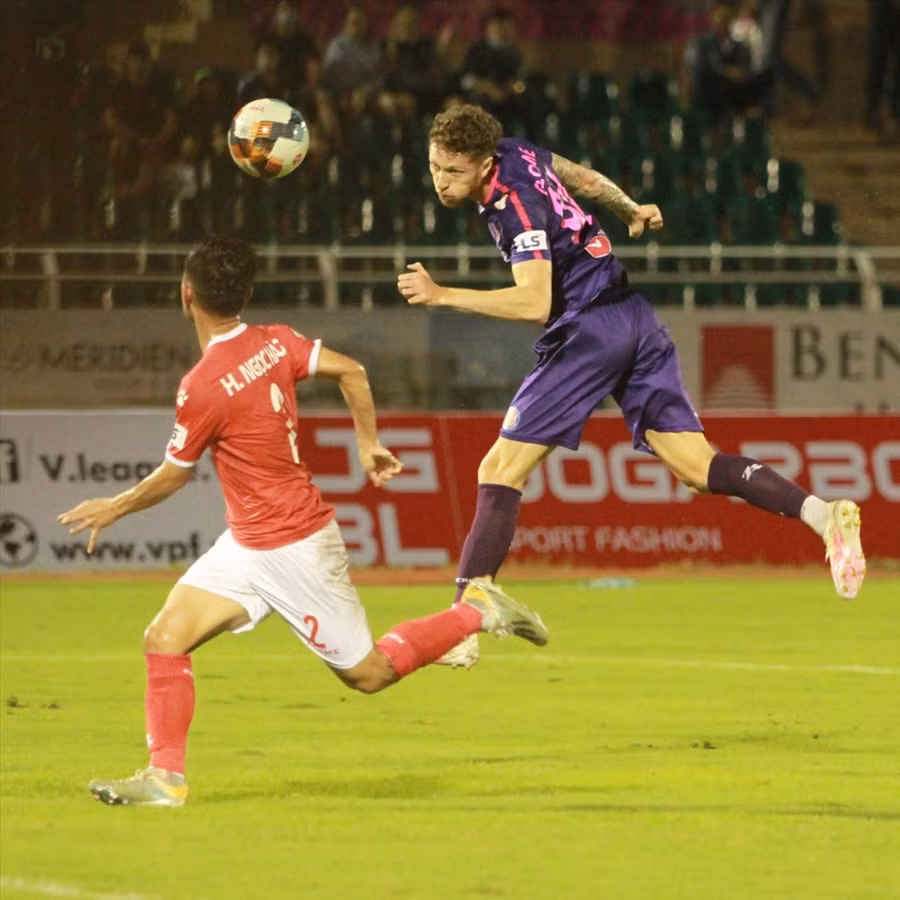 Tiền đạo Geovane góp công lớn vào chiến thắng của đội Sài Gòn. Ảnh: Thanh Vũ.