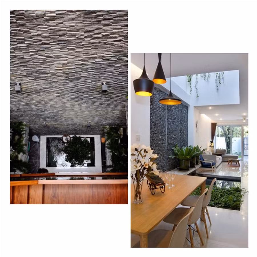 Giếng trời nhà ống là nơi đón nhận ánh sáng và gió thoáng. Ảnh minh họa: Phương Duy