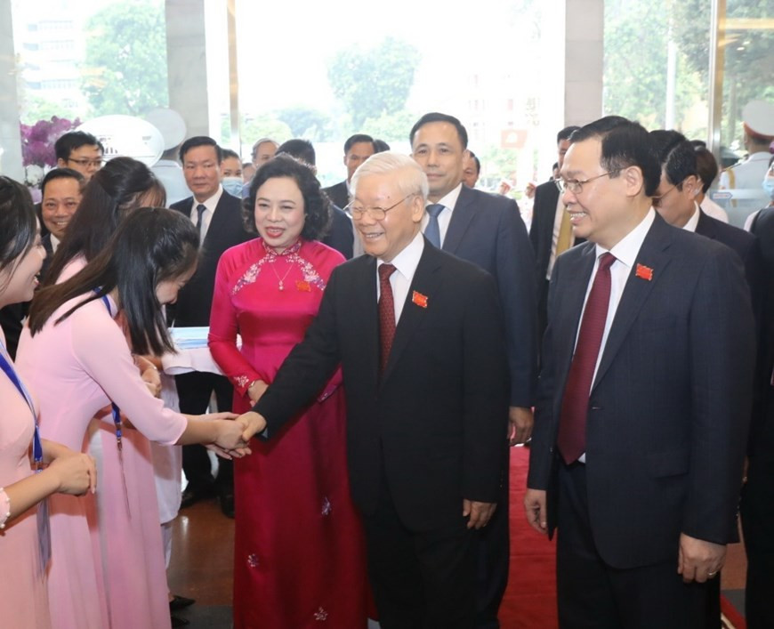 Tổng Bí thư, Chủ tịch nước Nguyễn Phú Trọng đến dự Đại hội đại biểu Đảng bộ thành phố Hà Nội lần thứ XVII. (Ảnh: Văn Điệp/TTXVN) Tổng Bí thư, Chủ tịch nước Nguyễn Phú Trọng đến dự Đại hội đại biểu Đảng bộ thành phố Hà Nội lần thứ XVII. (Ảnh: Văn Điệp/TTXVN)