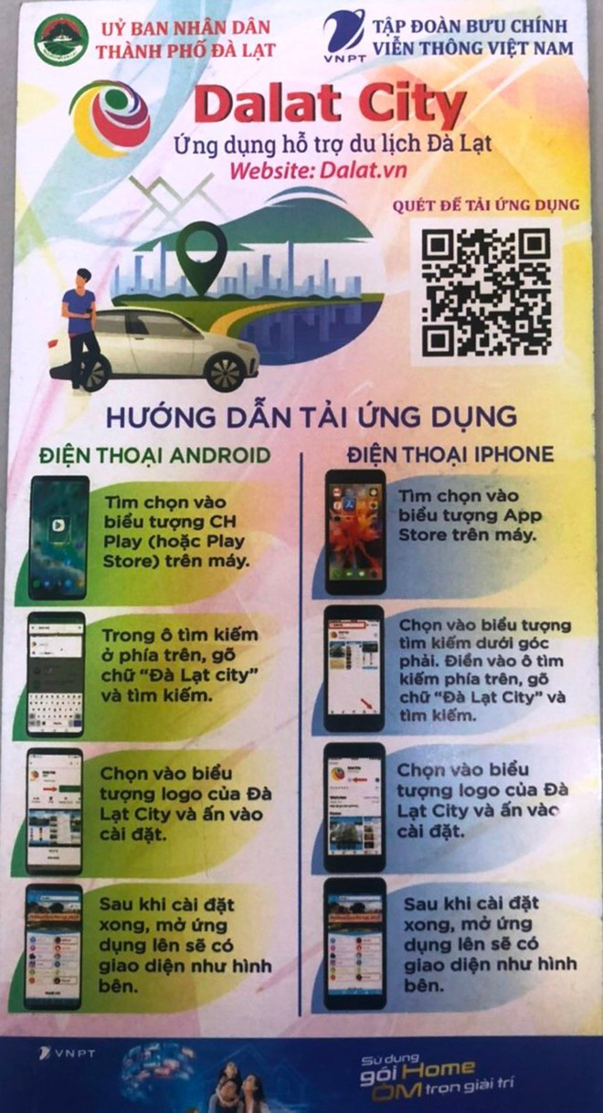Ứng dụng Dalat City sẽ hỗ trợ cho du khách khi đến Đà Lạt ẢNH: A.T