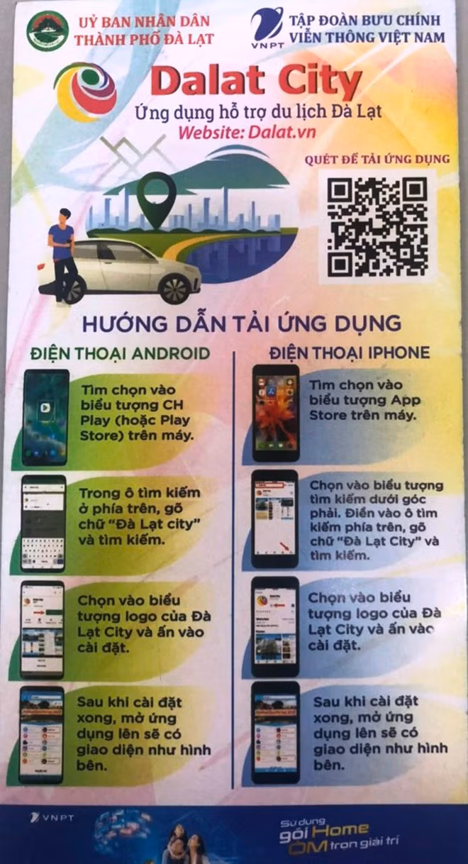 Ứng dụng Dalat City sẽ hỗ trợ cho du khách khi đến Đà Lạt ẢNH: A.T