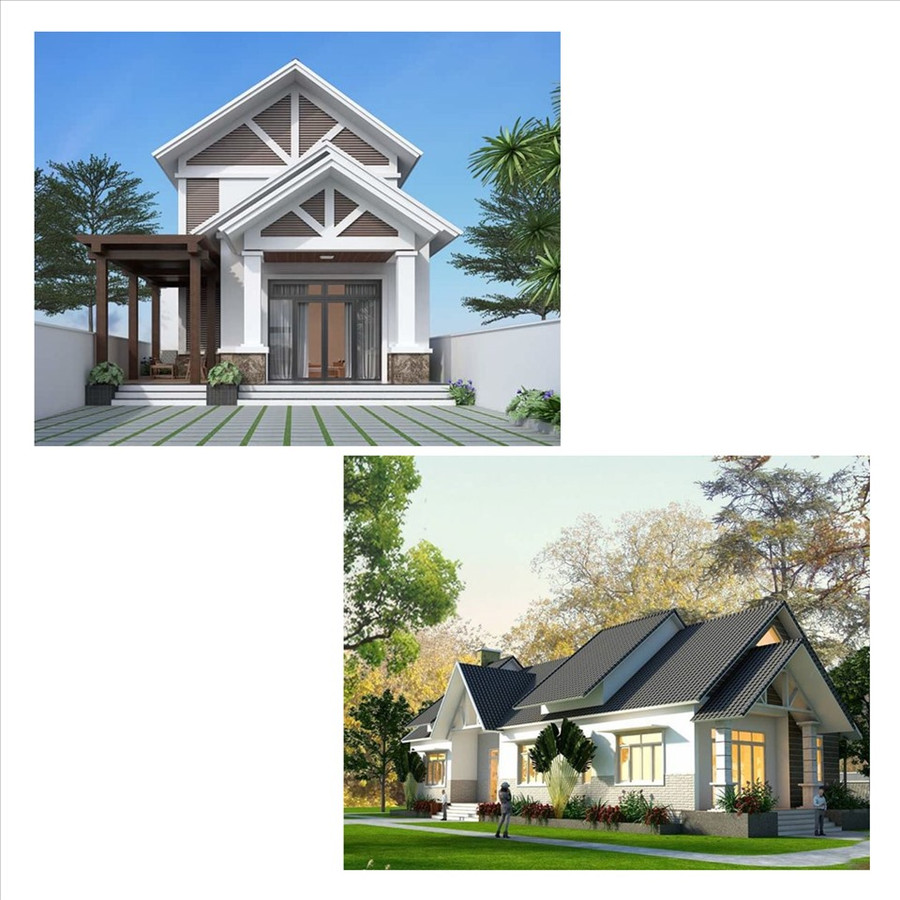 Mẫu nhà cấp 4 có gác lửng 5x20m mái Thái đẹp sang trọng với kiến trúc vuông vức, sân vườn rộng rãi đặc biệt có một khoảng thư giãn bên ngoài rất thích hợp cho những cuộc trò chuyện, đàm đạo. Ảnh minh họa: Phương Duy