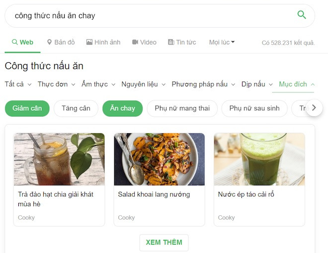 Công cụ tìm kiếm đã được chuyên môn hóa (Vertical Search) cho người dùng địa phương.