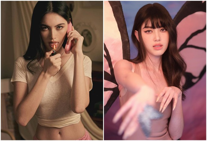Mai Davika hóa trang thành tiên bướm Barbie Mariposa (phải) và nhân vật Jennifer trong 'Jennifer’s Body' ẢNH: INSTAGRAM NV
