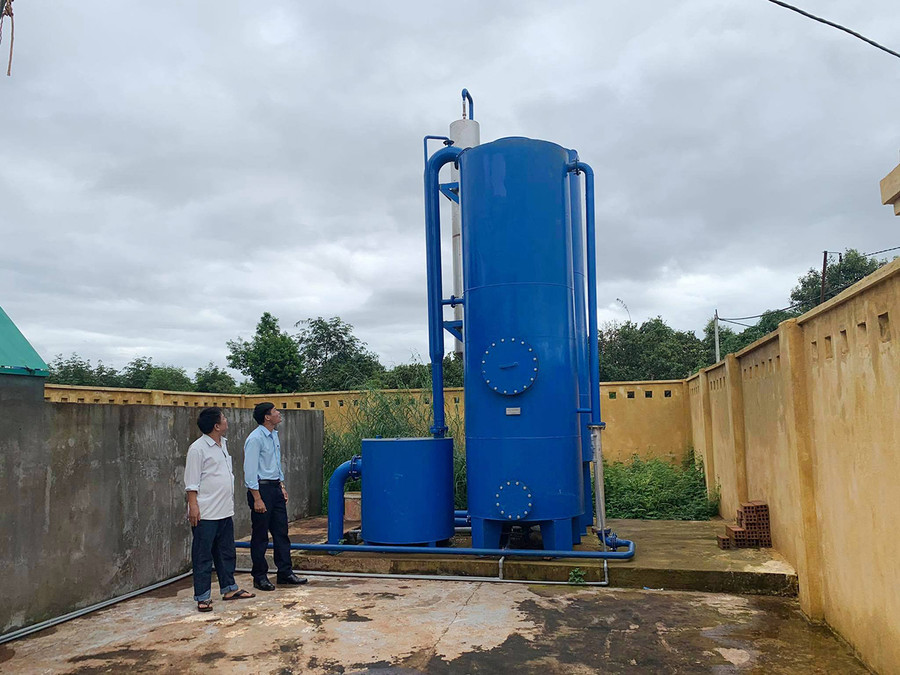 Công trình cấp nước mới được đầu tư giúp các hộ dân xã Ia Tôr (huyện Chư Prông) có nước sạch sử dụng. Ảnh: Hồng Thương