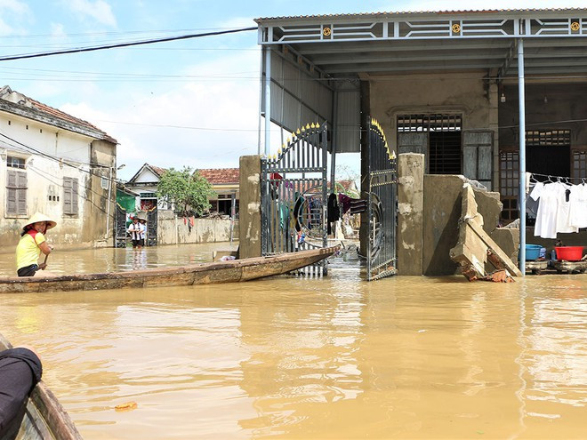 Lũ dâng ngập ở xã An Thủy, H.Lệ Thủy ngày 29.10 (đợt lũ thứ 3 trong tháng 10)