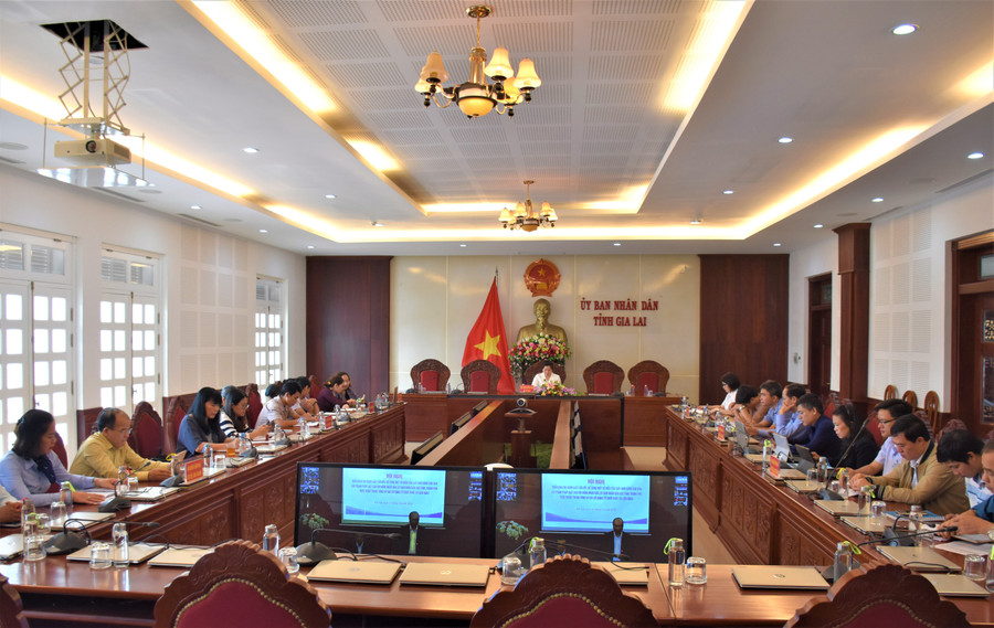 Quang cảnh hội nghị tại điểm cầu Gia Lai. Ảnh: Trần Dung Quang cảnh hội nghị tại điểm cầu tỉnh Gia Lai. Ảnh: Trần Dung