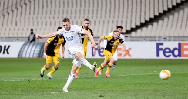 Vardy mở tỷ số cho Leicester. (Nguồn: Getty Images)