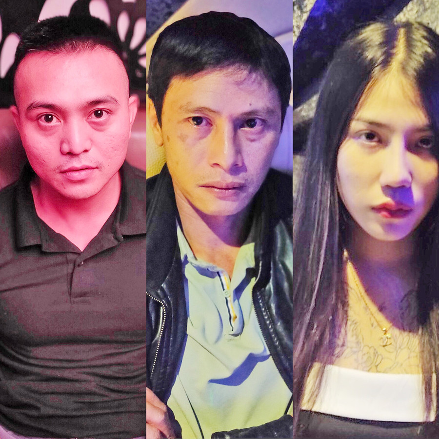 Từ trái qua: Các đối tượng Tụ, Quý, Hà. Ảnh: Văn Ngọc