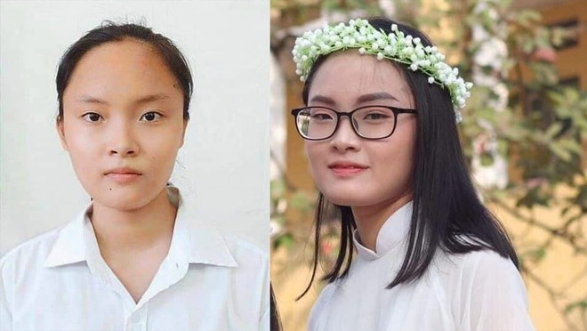 Hình ảnh nữ sinh Trần Thúy Hiền trước khi mất tích.