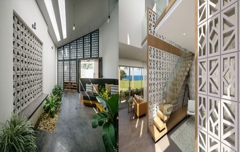 Gạch bông có tác dụng làm giảm sự bí bách trong không gian. Đồ họa: Kim Nhung