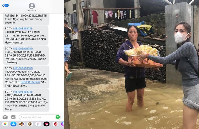 Thủy Tiên liên tục cập nhật thông tin tài khoản cũng như chia sẻ hình ảnh về chuyến đi cứu trợ của mình.