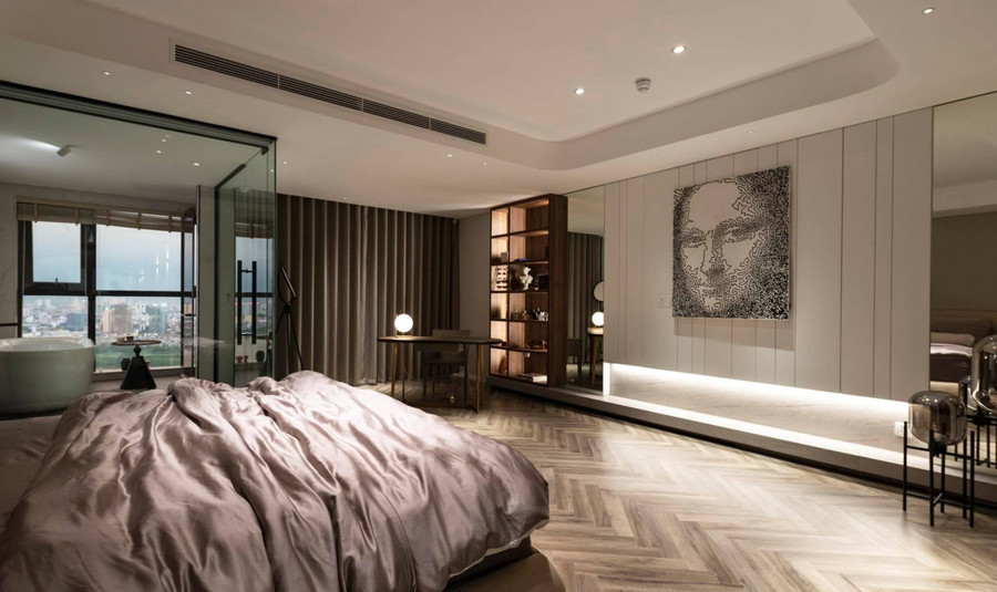 Đèn led đặt ở kệ tủ trang trí lấy cảm hứng từ bộ phim 