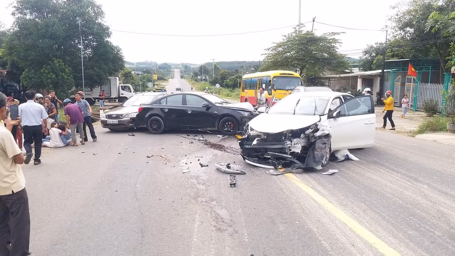 Hiện trường vụ tai nạn. Ảnh: VT