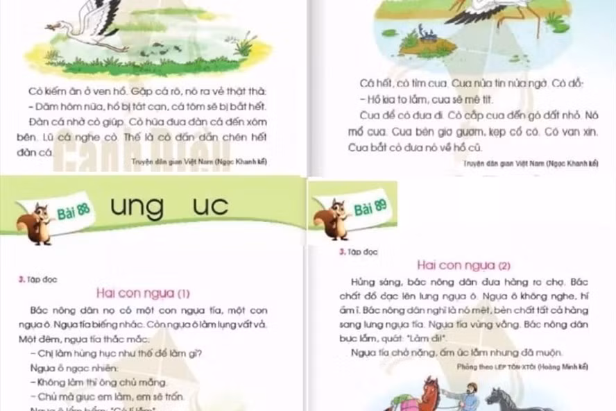 Các bài học gây tranh cãi trong SGK tiếng Việt lớp 1, bộ Cánh diều.