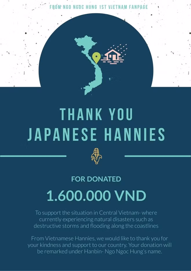 Fan Việt Nam của Hanbin gửi lời cảm ơn đến cộng đồng người hâm mộ Nhật Bản.