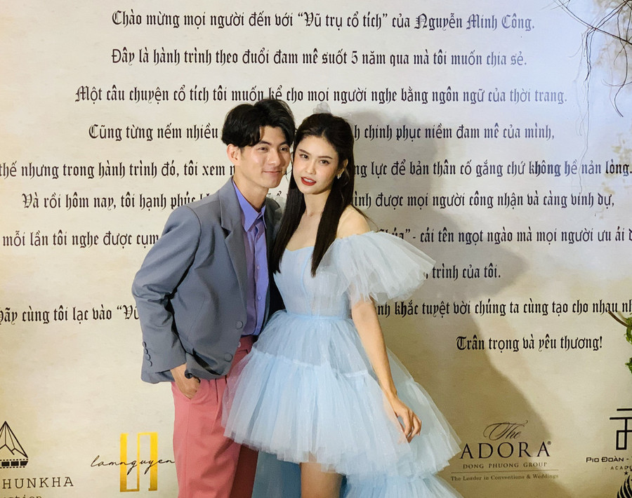 Nhà thiết kế Nguyễn Minh Công cùng diễn viên Trương Quỳnh Anh - Ảnh: PHƯƠNG NAM