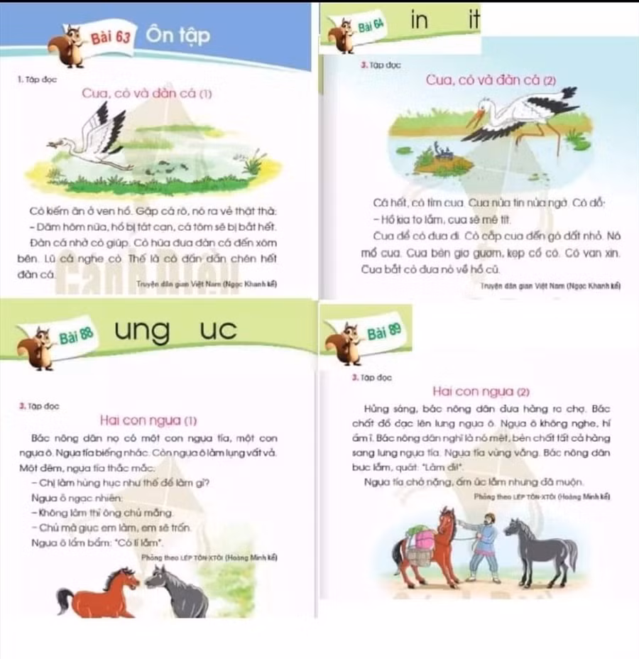 Một số bài tập đọc đang gây tranh cãi trong sách Cánh Diều.