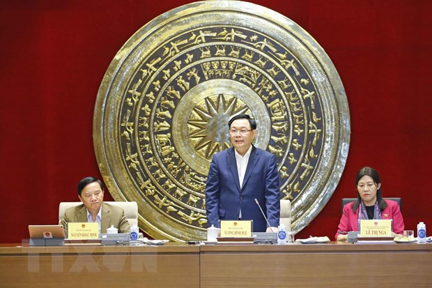 Chủ tịch Quốc hội Vương Đình Huệ phát biểu tại buổi làm việc. (Ảnh: Doãn Tấn/TTXVN) Chủ tịch Quốc hội Vương Đình Huệ phát biểu tại buổi làm việc. (Ảnh: Doãn Tấn/TTXVN)