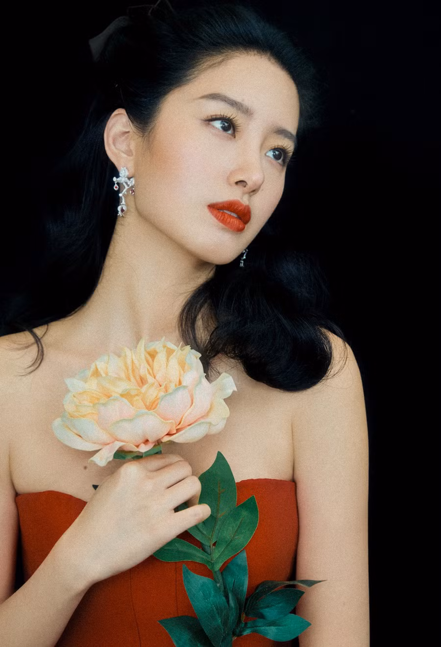 Mỹ nhân tình tứ với cha nuôi siêu giàu của Lưu Diệc Phi sở hữu nét đẹp đậm chất Á Đông.