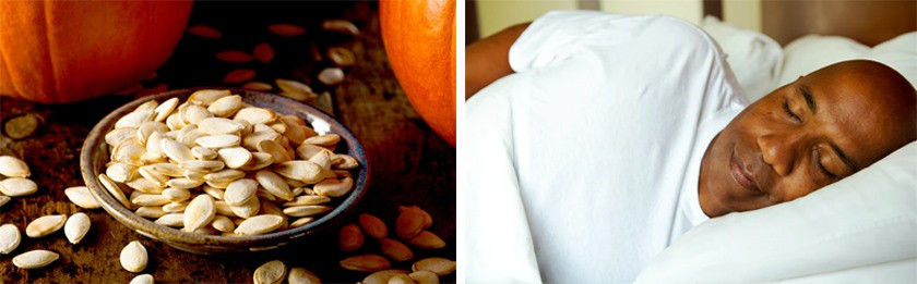 Cải thiện giấc ngủ ngon là một trong những công dụng của hạt bí ngô. Đồ họa: Hồng Nhật