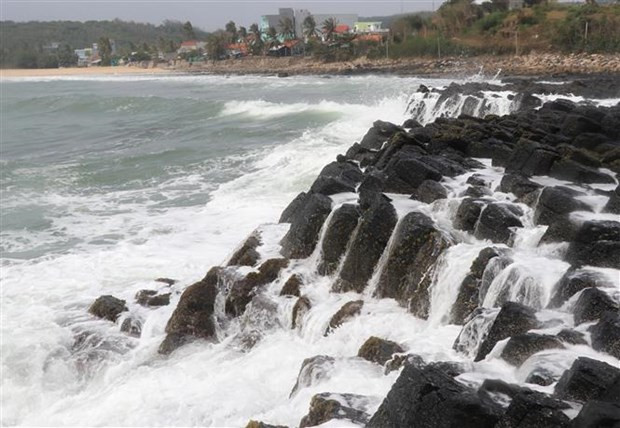 Gành đá đĩa được công nhận là Di tích quốc gia đặc biệt, danh thắng thiên nhiên độc đáo độc nhất vô nhị. (Ảnh: Phạm Cường/TTXVN)