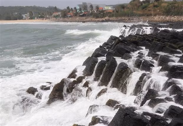 Gành đá đĩa được công nhận là Di tích quốc gia đặc biệt, danh thắng thiên nhiên độc đáo độc nhất vô nhị. (Ảnh: Phạm Cường/TTXVN)