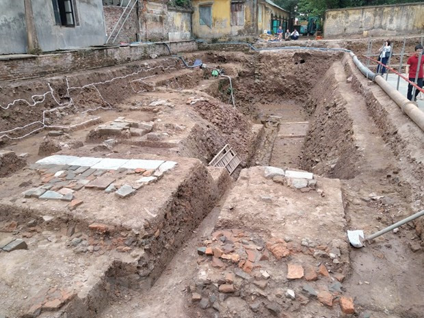  Hiện nay, hố khai quật này có tổng diện tích gần 1.000m2. (Ảnh: Minh Thu/Vietnam+)