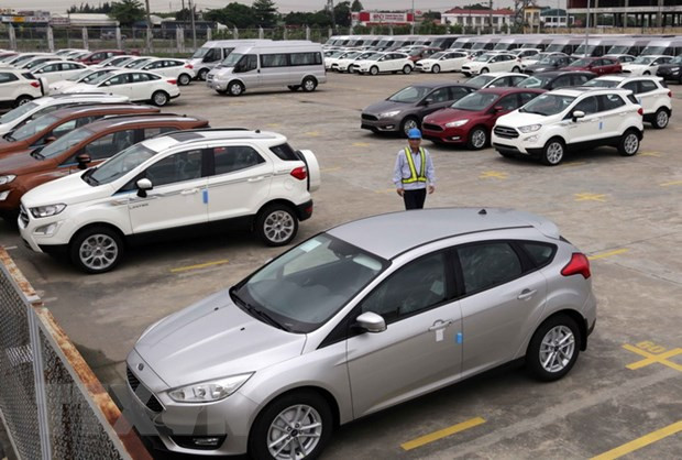 Các loại xe xuất xưởng tại nhà máy Ford Hải Dương. (Ảnh: Trần Việt/TTXVN)